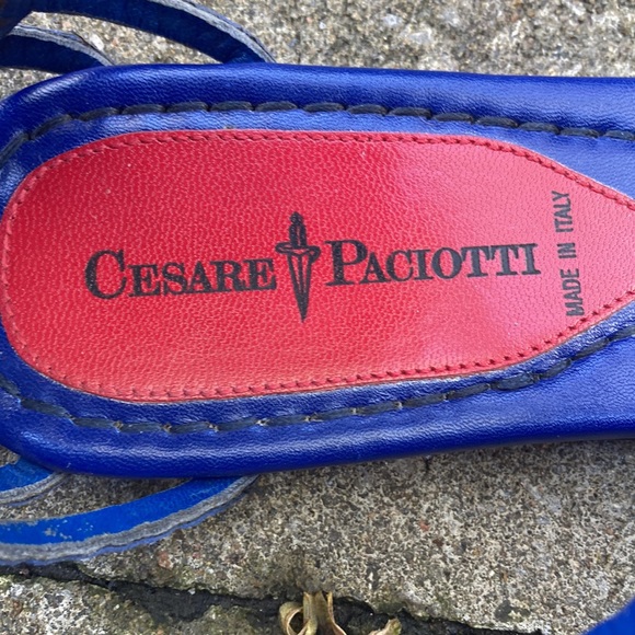 CESARE PACIOTTI studded blue sandals size 37 *as is - Picture 3 of 7